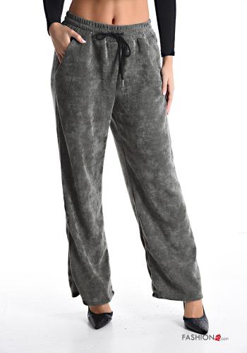 Samt Hose mit Taschen mit gummizug mit kordelzug - ph 1