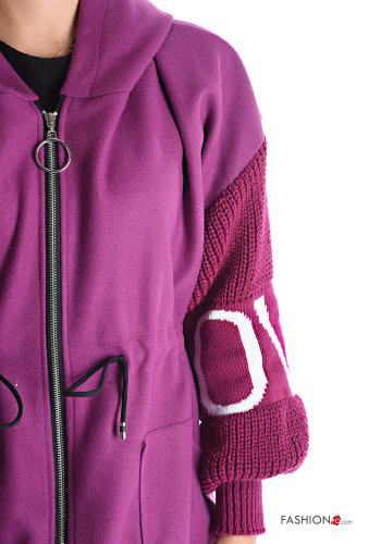 Veste avec fermeture éclair avec poches avec coulisse à capuche - ph 4