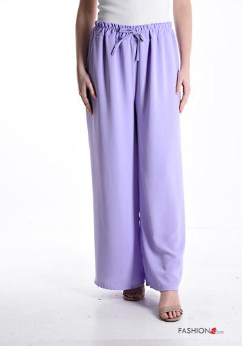 Pantalone wide leg con fiocco con elastico