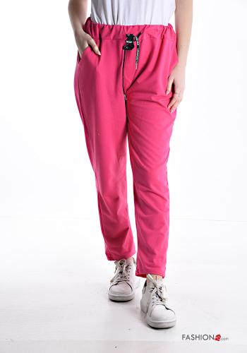 Pantalone in Cotone con elastico con tasche con fiocco