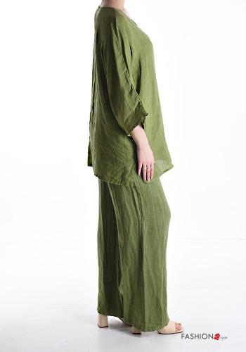 wide leg zweiteilige Set aus Leinen - ph 3