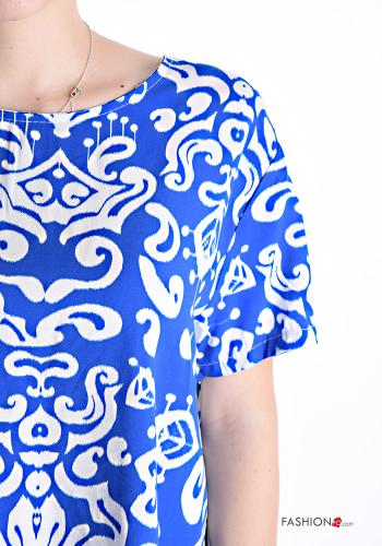 Blusa maniche corte girocollo Fantasia stampata con bottoni - ph 4