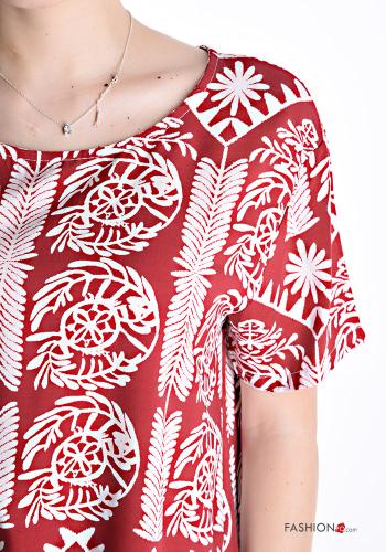 Blusa maniche corte girocollo Fantasia stampata con bottoni - ph 4