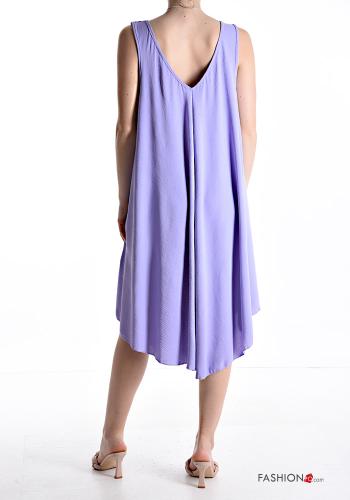 Oversize rückenfrei asymmetrisch ärmellos Kleid mit V-Ausschnitt - ph 2
