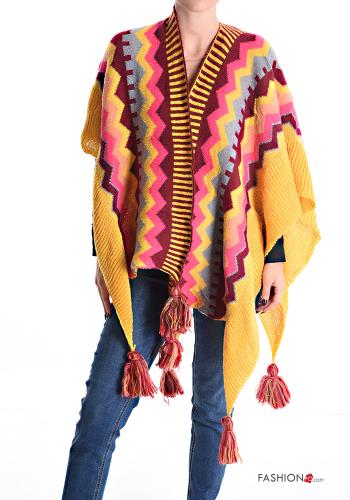 Poncho Estampado chevron con flecos - ph 1