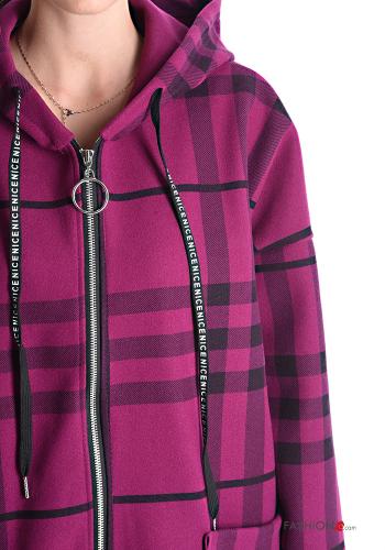 Giacca Fantasia tartan con coulisse con cappuccio con tasche con zip - ph 4