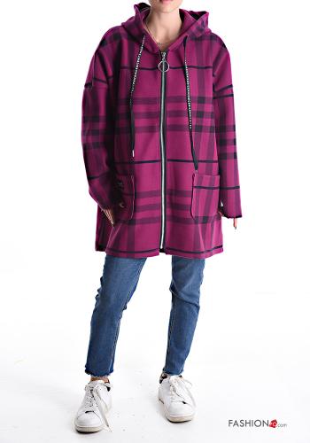Giacca Fantasia tartan con coulisse con cappuccio con tasche con zip - ph 5