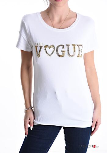 T-shirt em Algodão Padrão escrito - ph 1