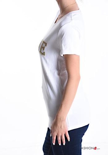 T-shirt em Algodão Padrão escrito - ph 3