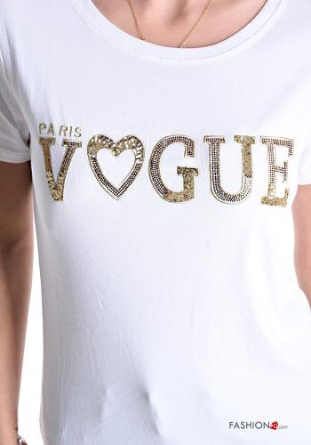 T-shirt em Algodão Padrão escrito - ph 4