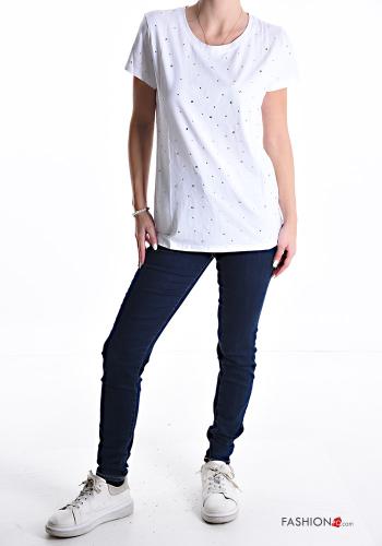 T-shirt en Coton avec strass - ph 5