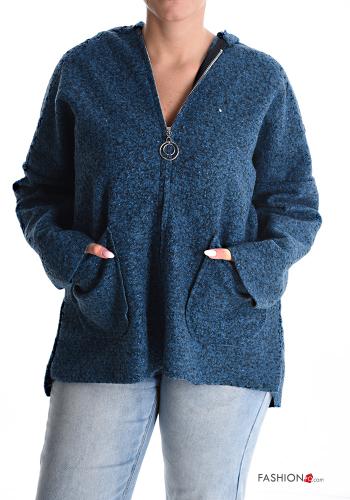 Giacca senza fodera con tasche con zip con cappuccio - ph 1