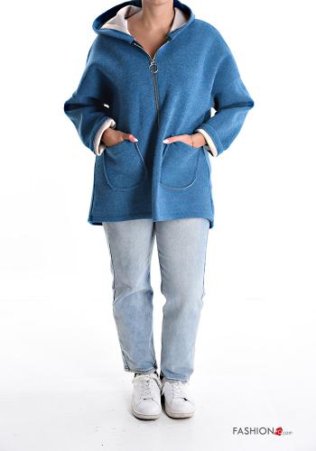Veste sans doublure à capuche avec fermeture éclair avec poches - ph 5