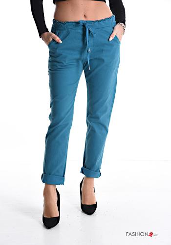 Pantalone in Cotone con tasche con coulisse