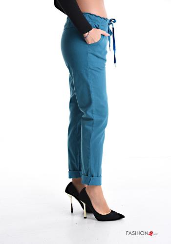 Hose aus Baumwolle mit Taschen mit kordelzug - ph 3