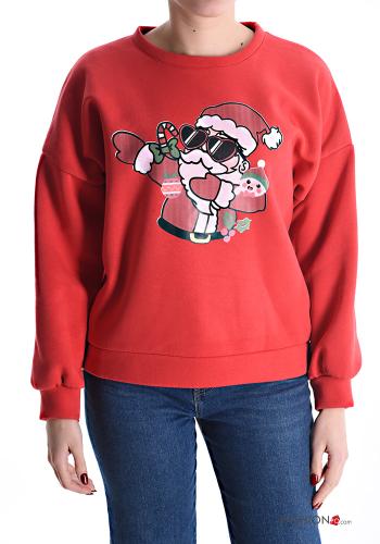 Felpa in Cotone girocollo Fantasia natalizia