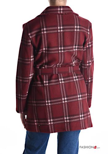 Tartan double-breasted Coat with belt without lining with pockets - ph 2