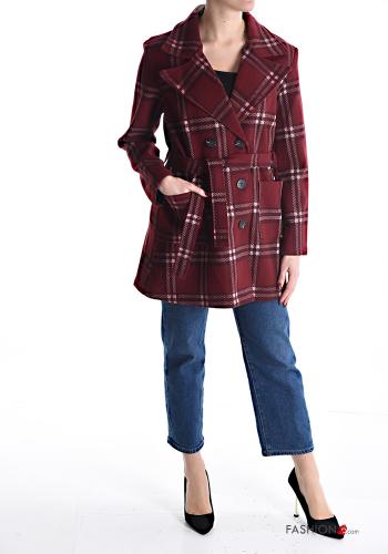 Tartan double-breasted Coat with belt without lining with pockets - ph 5