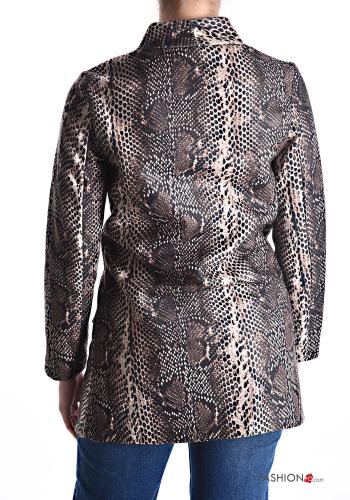 Veste Imprimé animalier avec poches sans doublure à boutons - ph 2