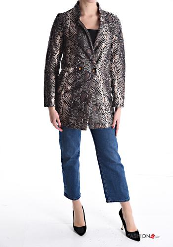 Veste Imprimé animalier avec poches sans doublure à boutons - ph 5