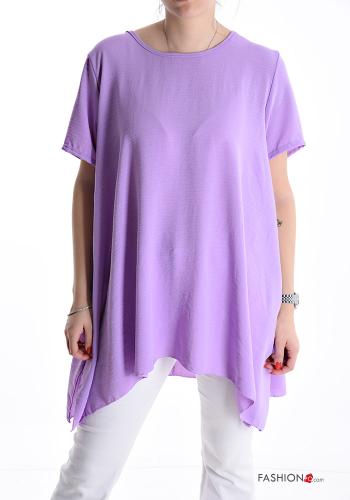 Blouse manches courtes asymétrique col rond oversize - ph 1
