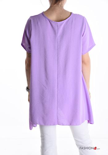 Blouse manches courtes asymétrique col rond oversize - ph 2