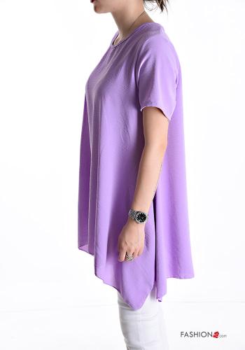 Blouse manches courtes asymétrique col rond oversize - ph 3