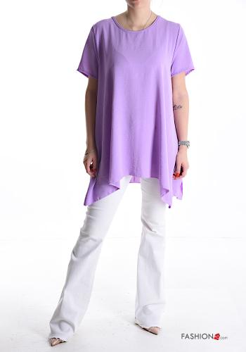 Blouse manches courtes asymétrique col rond oversize - ph 5