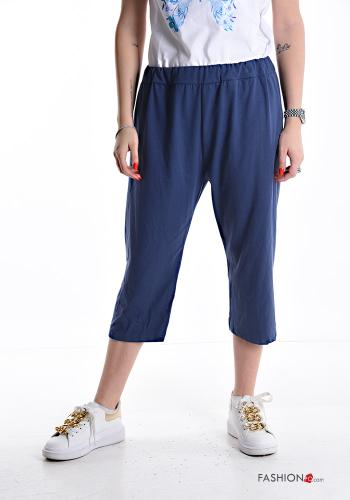 Cotton Cropped Trousers with elastic