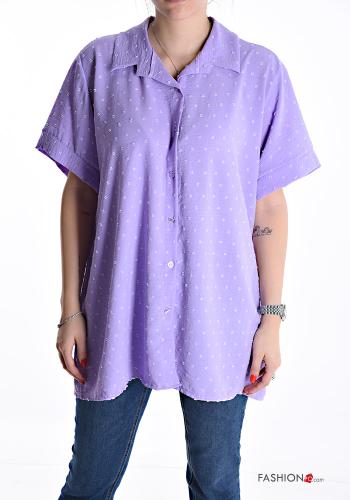 Camicia maniche corte con colletto con bottoni