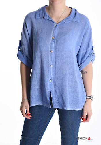 Camicia in Cotone con colletto con bottoni