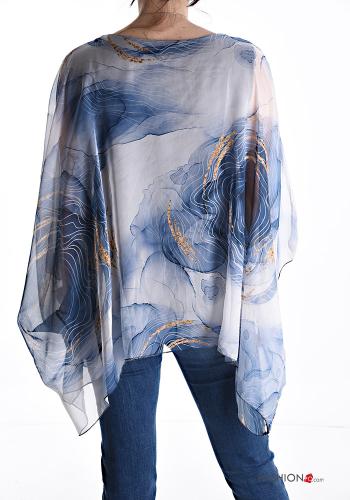Blusa maniche lunghe maniche volant girocollo Fantasia astratta - ph 2