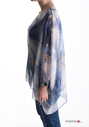 Blusa maniche lunghe maniche volant girocollo Fantasia astratta - ph 3