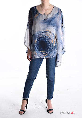 Blusa maniche lunghe maniche volant girocollo Fantasia astratta - ph 5