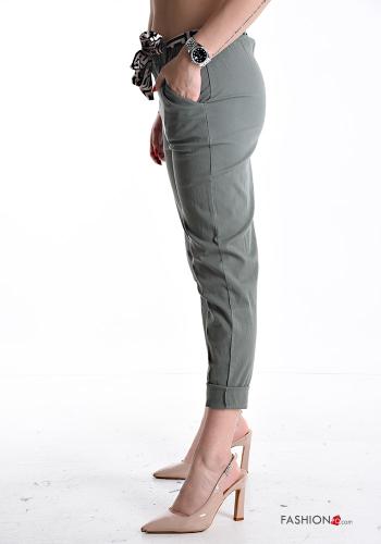 Pantalone in Cotone con elastico con tasche con cintura in stoffa - ph 3