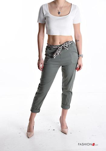 Pantalone in Cotone con elastico con tasche con cintura in stoffa - ph 5