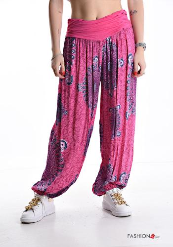 Abstrakte Muster Oversize wide leg Hose mit gummizug