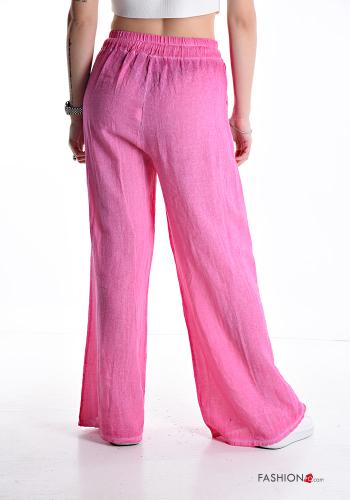 Pantalone in Cotone wide leg con elastico con tasche con coulisse - ph 2