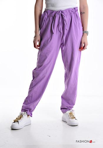 Cotton Trousers with pockets with drawstring - ph 1