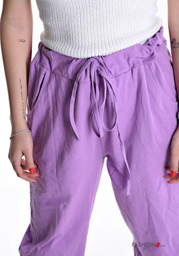 Cotton Trousers with pockets with drawstring - ph 4