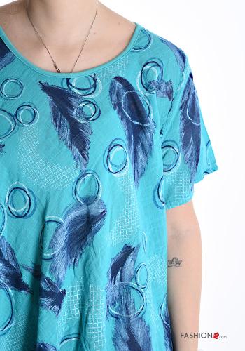 Abito in Cotone girocollo oversize maniche corte - ph 4