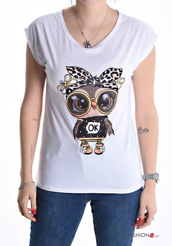 T-shirt maniche corte girocollo Fantasia stampata - ph 1