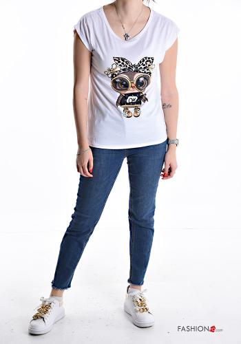 T-shirt maniche corte girocollo Fantasia stampata - ph 5