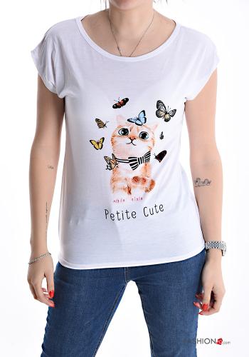 T-shirt maniche corte girocollo Fantasia stampata