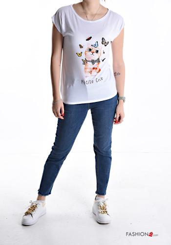 T-shirt maniche corte girocollo Fantasia stampata - ph 5
