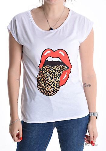 T-shirt maniche corte girocollo Fantasia stampata