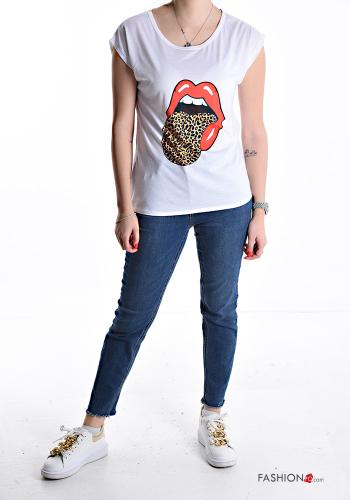 T-shirt maniche corte girocollo Fantasia stampata - ph 5