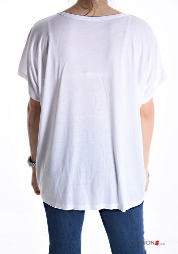 Patterned short sleeve crew neck oversized T-shirt - ph 2