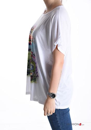Patterned short sleeve crew neck oversized T-shirt - ph 3