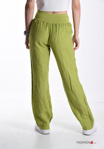 Hose aus Leinen mit Taschen mit gummizug - ph 2